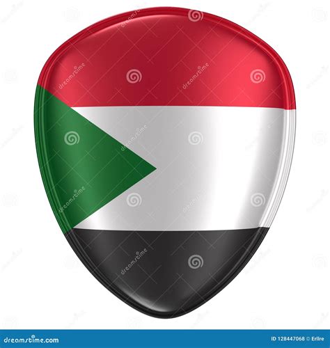 3d Rendering Of A North Sudan Flag Icon. Stock Illustration ...