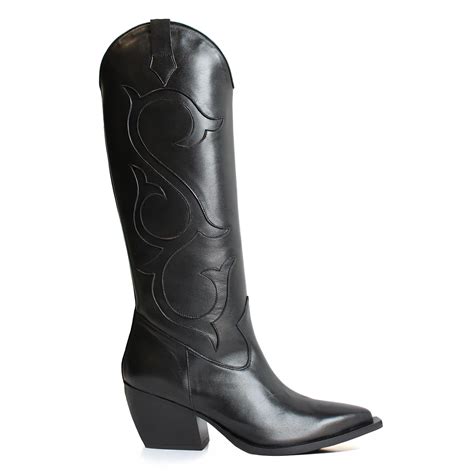 Annie Cowboy Boot Black