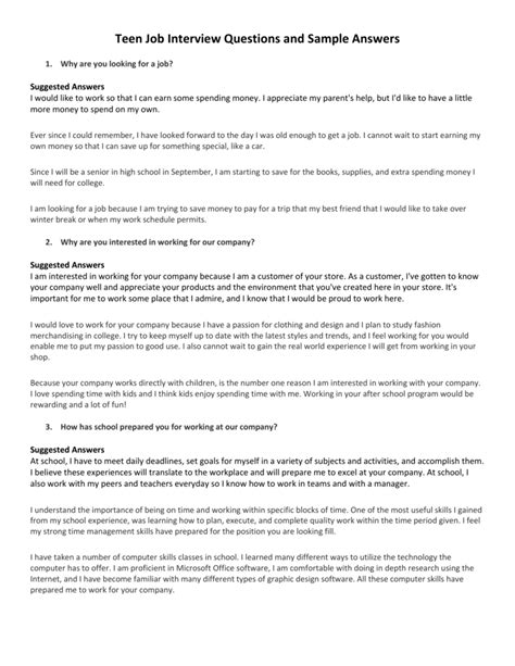 Image result for Student Job Interview Sample