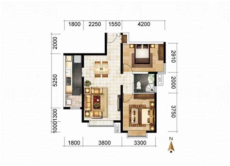 55平米两室一厅经典户型图_土巴兔装修效果图