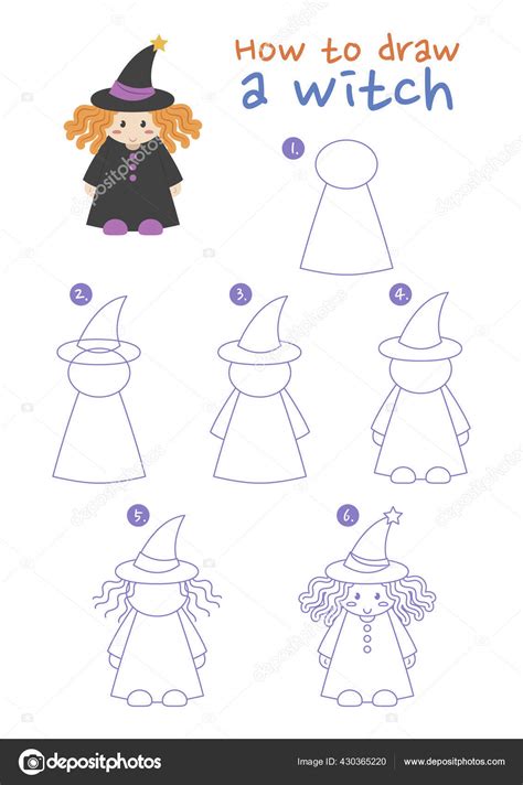 Simple Witch Drawing