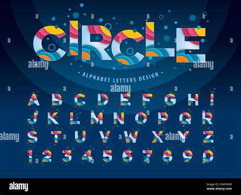 Abstract Colorful Circles inside Alphabet Letters and numbers, Modern ...