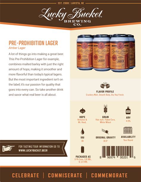 Pre-Prohibition Lager - Lucky Bucket Brewing Co.
