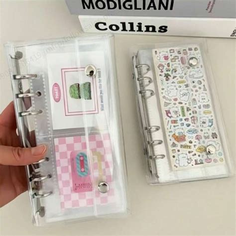 Extremely Narrow Korean Ins Style A6 Loose-Leaf Transparent Glitter ...