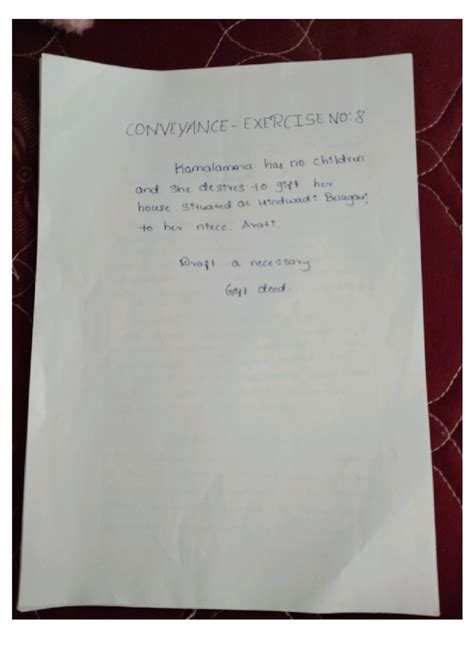 Conveyance 8: Drafting a Gift Deed for Property Transfer - Studocu