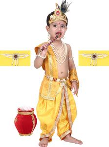 Raj Costumes Little Baby Krishna ji kanha dress for Kids Boys Girls ...