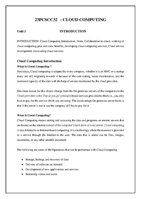 23 Pcscc 32 - Cloud computing unit 1 , M. Sc computer science, 3ed ...