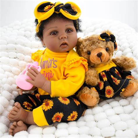 Aori Lifelike Black Reborn Baby Dolls Girl - 22 India | Ubuy