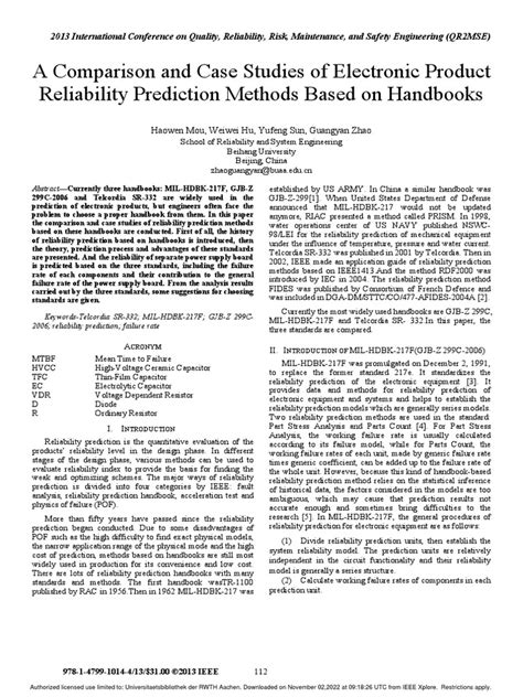 Image result for Reliability Prediction Methods