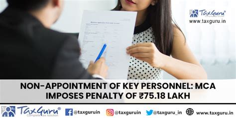 Non-Appointment of Key Personnel: MCA imposes Penalty of ₹75.18 Lakh