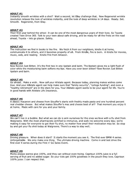 Image result for Kids Commercial Script