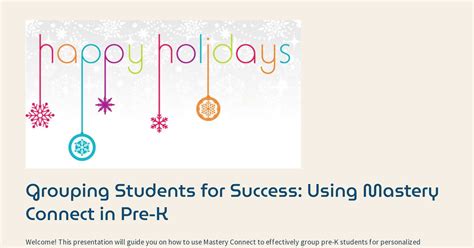 Grouping Students for Success: Using Mastery Connect in Pre-K
