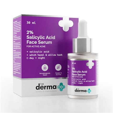 The Derma Co 2% Salicylic Acid Face Serum | Witch Hazel & Willow Bark ...