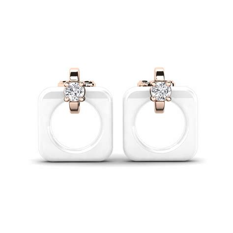 Order Women's Earring Crutcher in Round cut 0.06 Carat 14ct Rose Gold ...