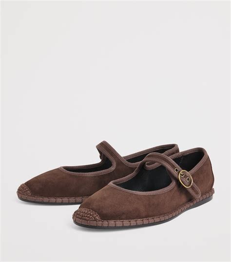 Polo Ralph Lauren Brown Suede Mary Jane Flats | Harrods IN