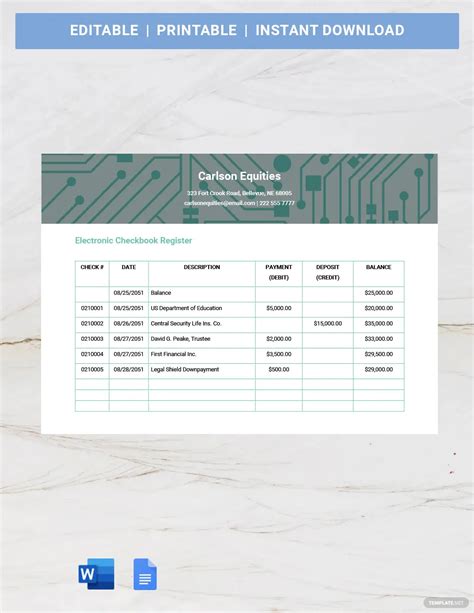 Checkbook Register Definition Simple at Michael Berryhill blog