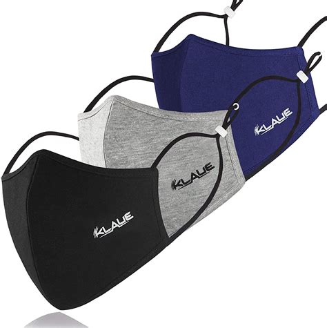 KLAUE Cotton Reusable Face Mask (Without Valve, Pack of 3) for Women ...