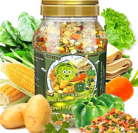 Amazon.com : Dried Ramen Toppings Vegetable Mix 14oz, 12 Veggie Blend ...