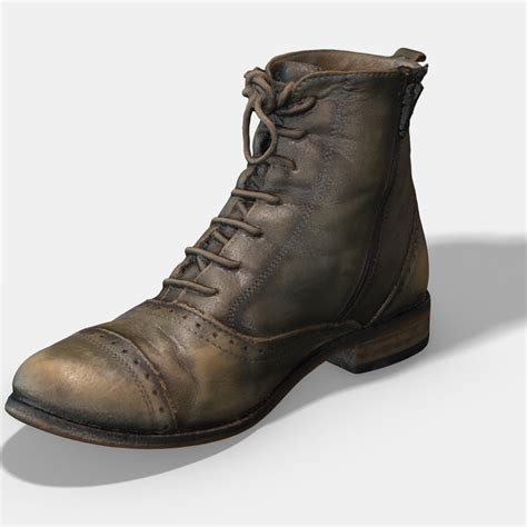Photoscanned Female Ankle Boots - Extended License 3D Figure Assets 3D ...