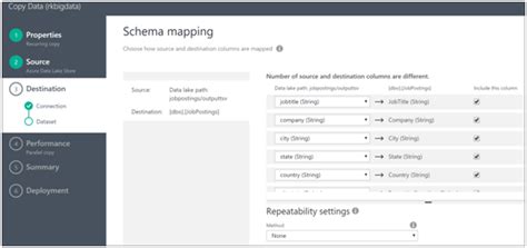 Azure Data/Factory Copy Data Mapping 的图像结果