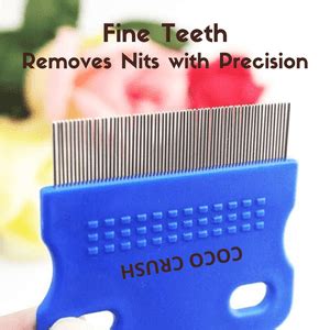 Coco Crush Lice & Nits Removal Fine - Tooth Comb | 100% Steel | Gentle ...
