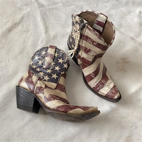 Ariat USA American flag print cowboy boots with... - Depop