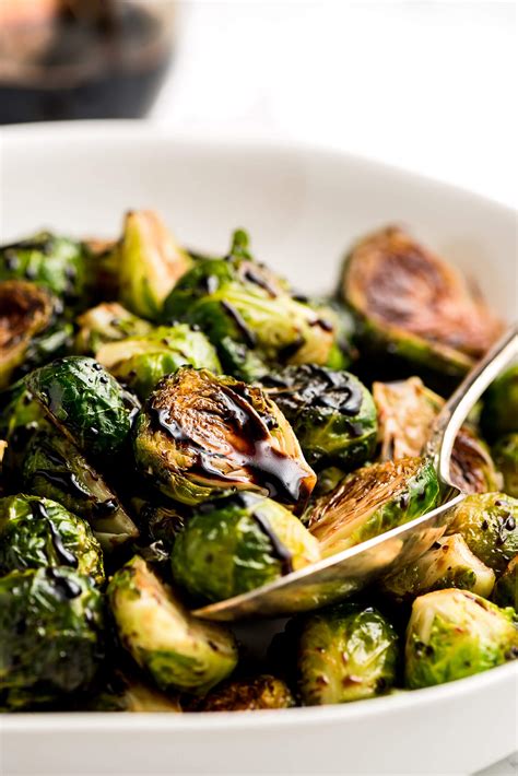Roasted Brussels Sprouts with Balsamic Glaze - Garnish & Glaze