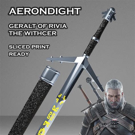 Aerondight Witcher Silver Sword Splited Print Ready Geralt of Rivia - Etsy