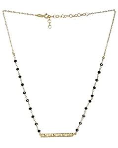 Buy Carlton London Women Black Gold-Toned Artificial Stone Studded ...