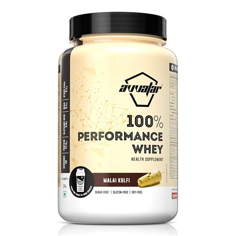 avvatar PERFORMANCE WHEY PROTEIN | 1Kg | Malai Kulfi Flavour I 27.5g ...
