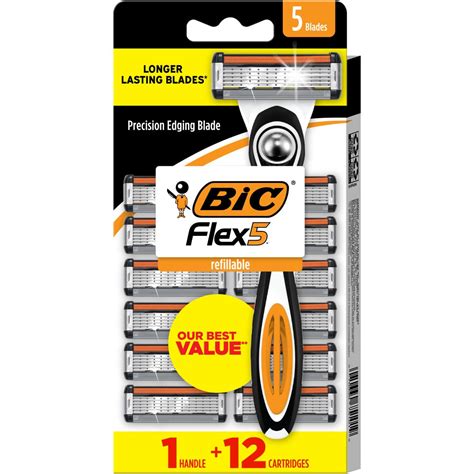 Amazon.com : BIC Flex 5 Refillable Razors for Men, Long-Lasting 5 Blade ...