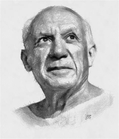 Global painter Pablo Picasso pencil drawing
