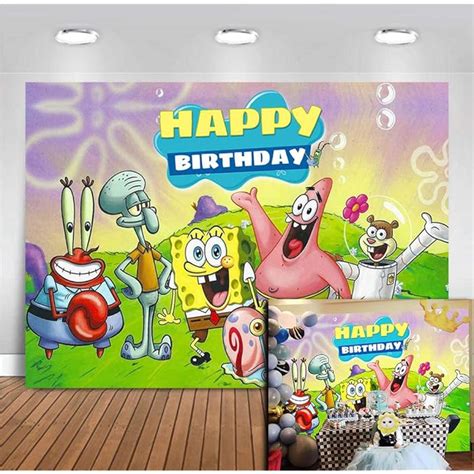 Buy Vinyl Photography Backdrop Cartoon for Children Happy Birthday ...