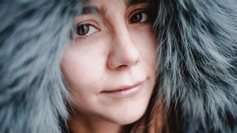 Download wallpaper Girl, Fluff, Smile, Hood, section girls in ...