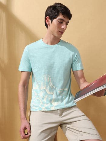 Men's Printed Round Neck Half Sleeves Cotton T-shirt – DENNIS LINGO