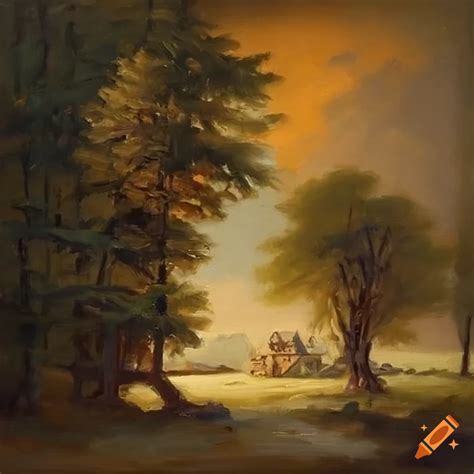 Oil painting of a remote part of germany on Craiyon