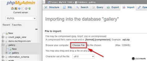 Image result for phpMyAdmin Import Database From SQL File