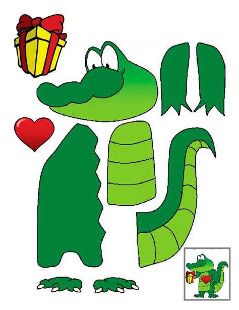 крокодил » шаблоны для аппликаций