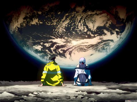 David y Lucy viendo la luna de la serie Cyberpunk: Edgerunners 4K descarga de fondo de pantalla
