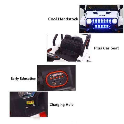 FLIPTOY™ 12 volt battery powered jeeps with Music, Lights and Remote C ...