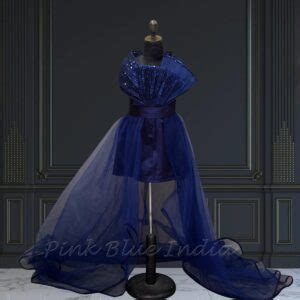 Elegant Birthday Party Dress for Girls with Glam Tail - PinkBlueIndia.com
