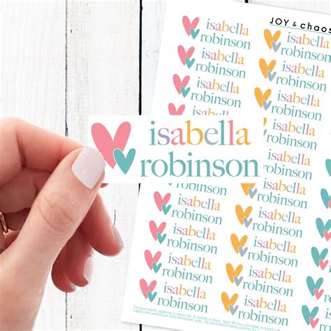 Waterproof name labels girls school stickers custom labels dishwasher safe tween girls school ...