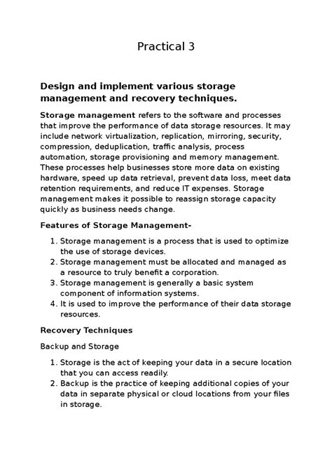 ITM Practical 3 - Information Technology for Management Unit 3- Storage ...