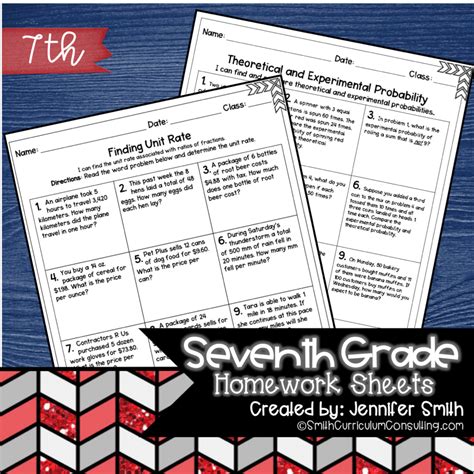 Image result for 7th Grade Math Weekly Homework