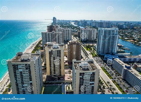 Aerial View of Hallandale Beach from High-rise Luxury Condominium ...