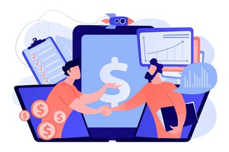 Demand analysts shaking hands from laptops screens and planning future ...