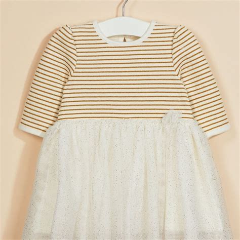 Buy White Sparkly Stripe Mesh Twofer Dress Online at Best Price ...