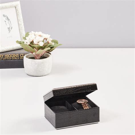 Shop 2 Box Black and Silver Croco Watch Organizer - at Best Price ...
