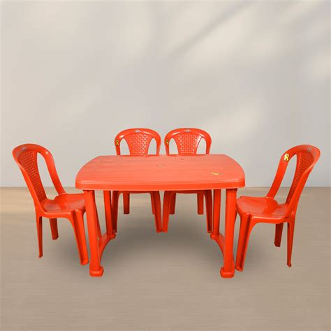 Merry Plastic Dining Set – 4 Topaz Chairs + 1 Table – Ankurwares