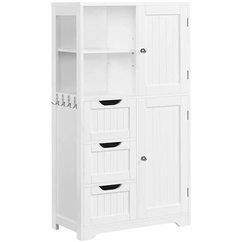 Yaheetech Bathroom Floor Cabinet with 3 Drawers and Door Cabinets ...